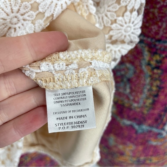 Anthropologie English Factory Flower Crochet Collar Sleeveless Fitted Dress - Picture 5 of 6